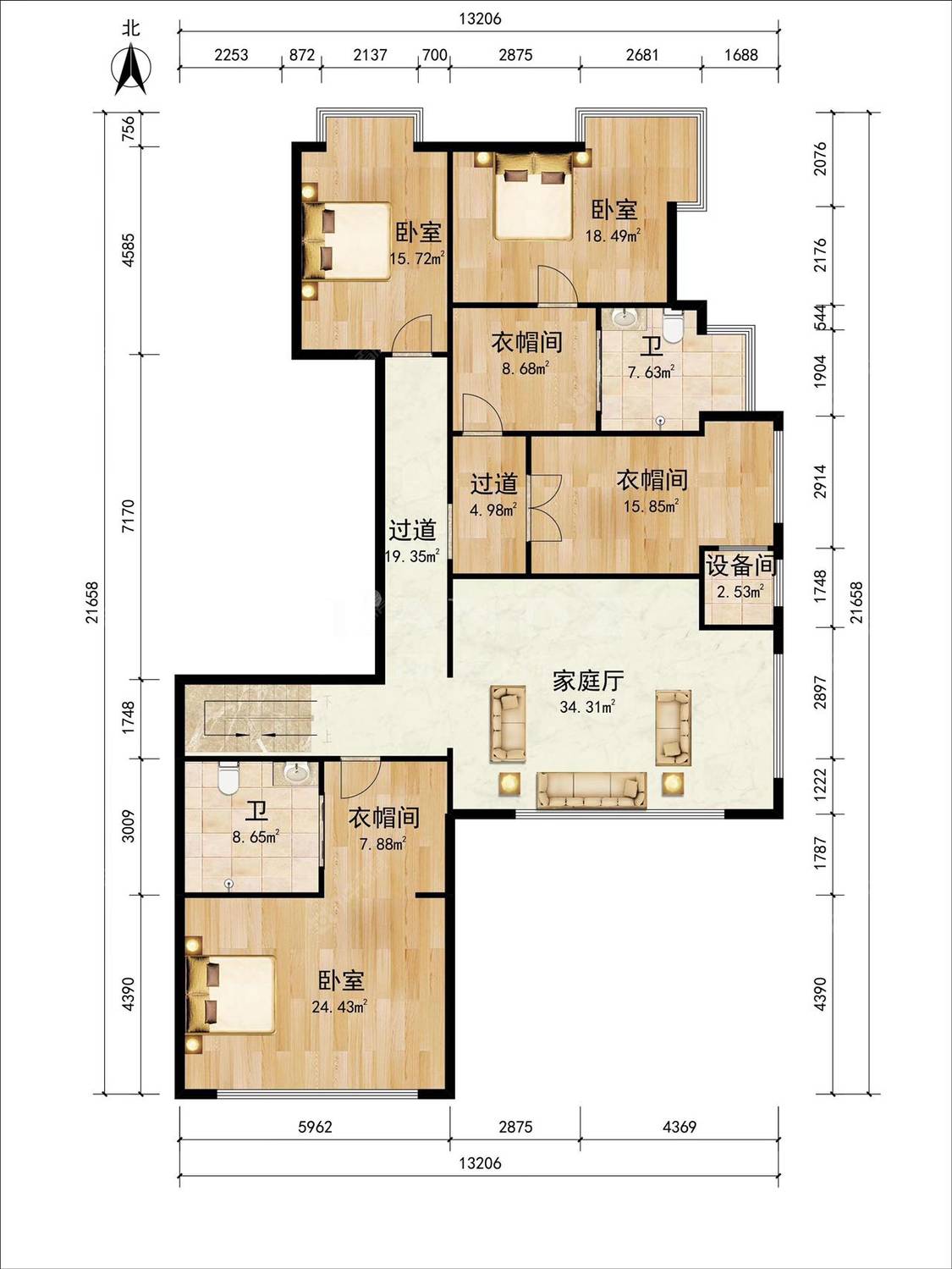 北京山水文园五期在售二手房源户型图_小牛看房