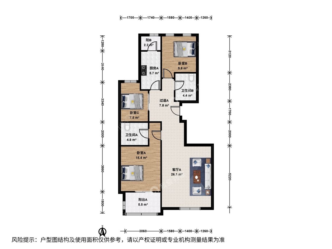 北京加州水郡三期在售二手房源户型图_小牛看房