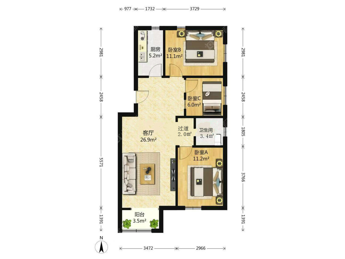 北京领秀慧谷A区在售二手房源户型图_小牛看房