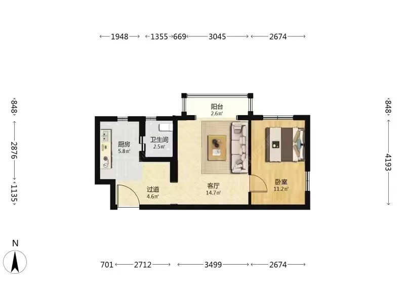 北京丽都壹号在租房源户型图_小牛看房